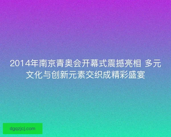 2014年南京青奥会开幕式震撼亮相 多元文化与创新元素交织成精彩盛宴